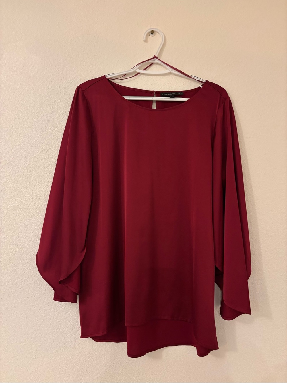 Preston & York Burgundy Sleeveless Shift Top
